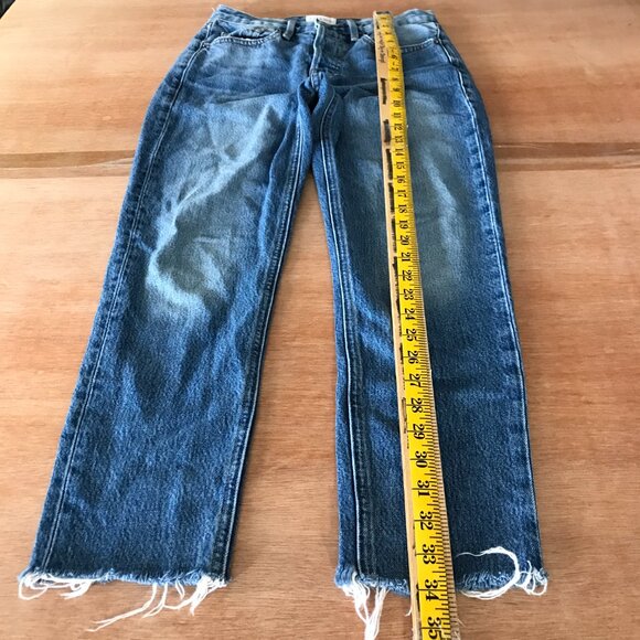 Frame Rigid Rerelease Le Original Skinny Jeans Women 25 Blue Raw Hem Button Fly - Picture 7 of 16